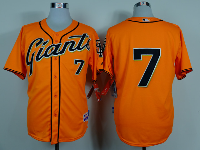 Men San Francisco Giants 7 Blanco Orange MLB Jerseys